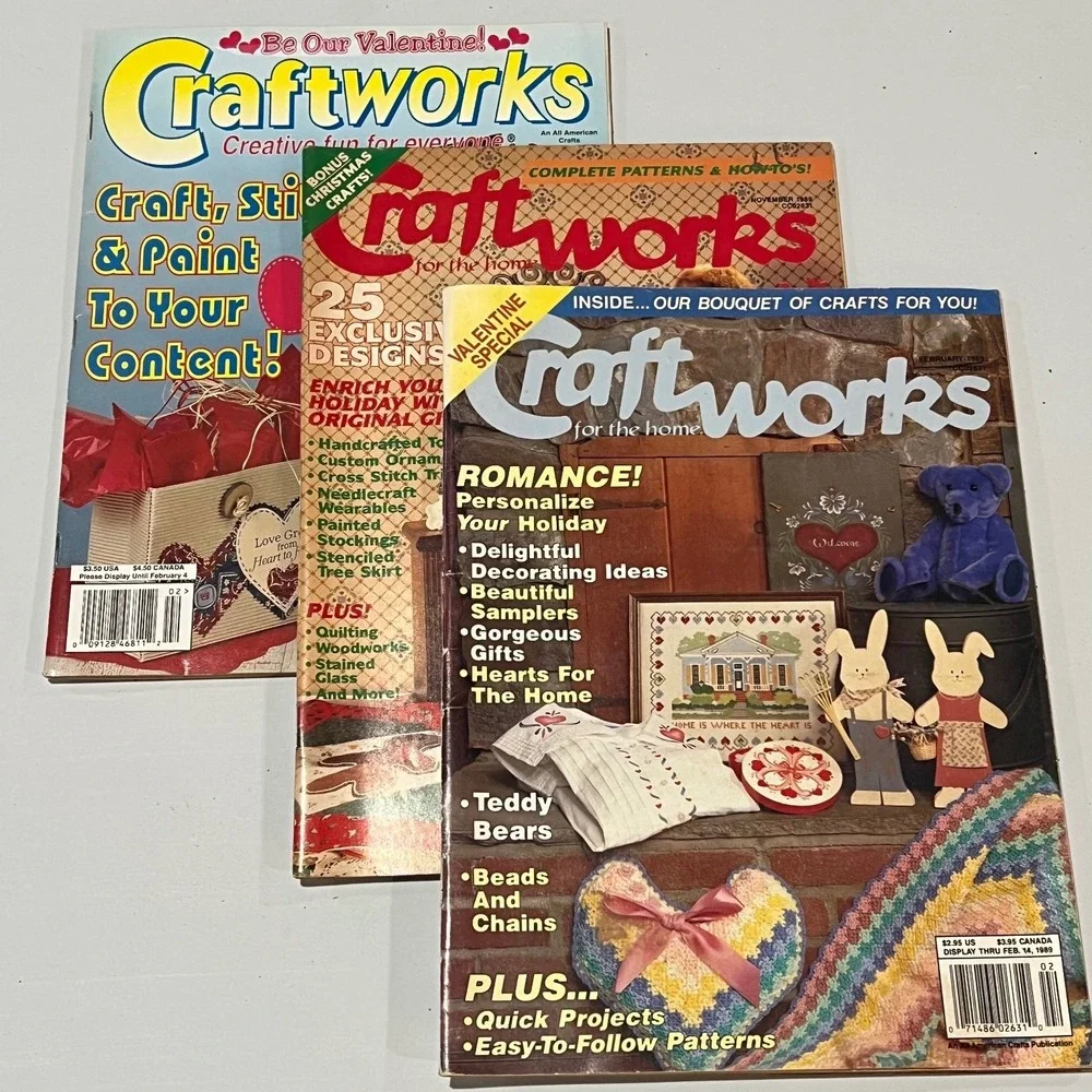 Craftworks Magazine‎ Lot of 3 Valentine Christmas Full Size Patterns